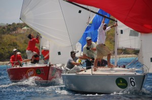Fast-paced one-design racing is part of the keen competition at the St. Thomas International Regatta.