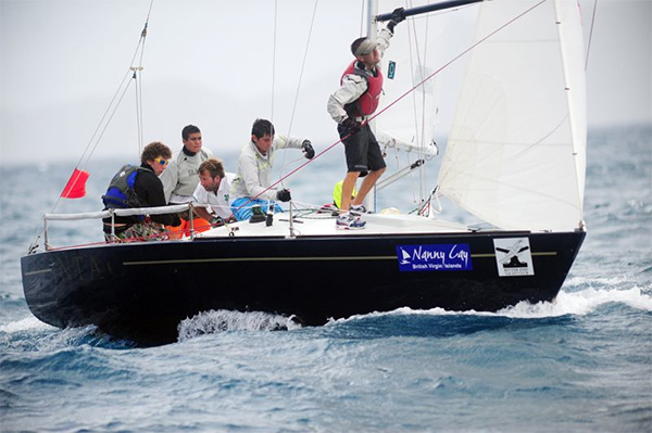 INTAC, skippered by Royal BVI Yacht Club 16-year-old Jason Putley Credit: Todd vanSickle/BVI Spring Regatta 