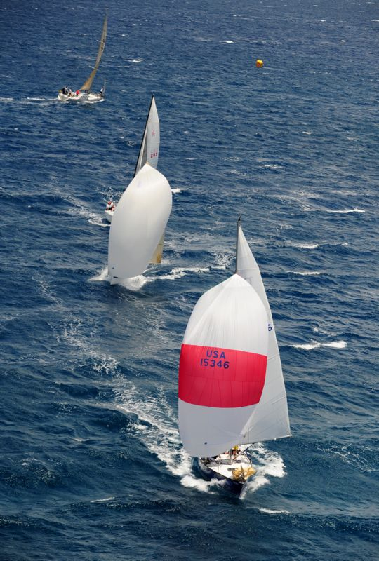 Awesome racing on the SOL course on day 2 of the BVI Spring Regatta Credit: Todd vanSickle.BVI Spring Regatta