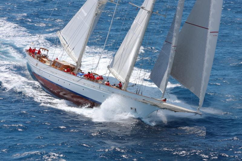Adela, the majestic twin-masted 182ft schooner is making her way across to Antigua following a refit and will compete in the RORC Caribbean 600 for the fifth time © RORC/Tim Wright/photoaction.com