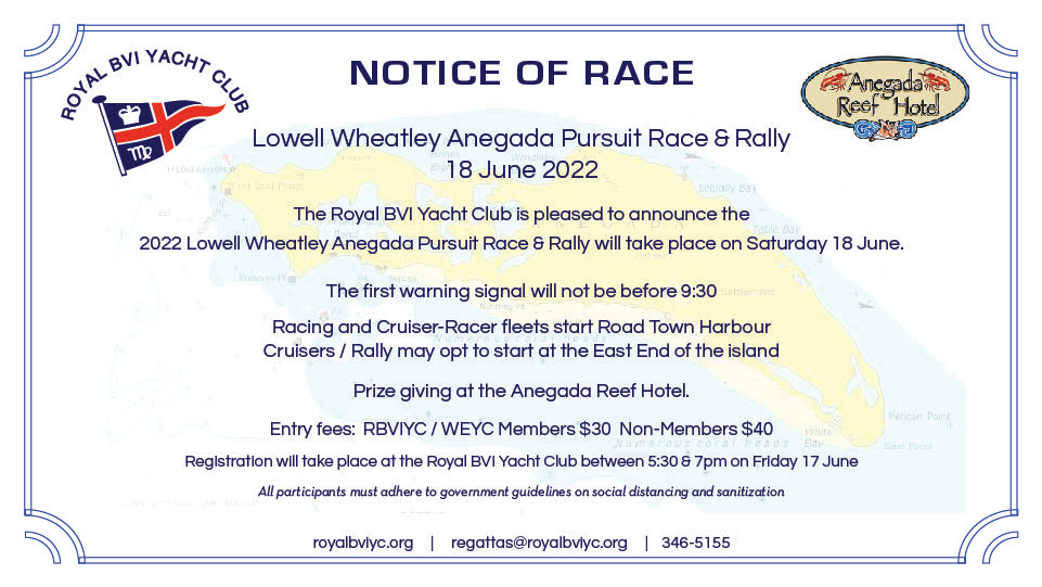 Lowell Wheatley Anegada Pursuit Race @ Royal BVI Yacht Club